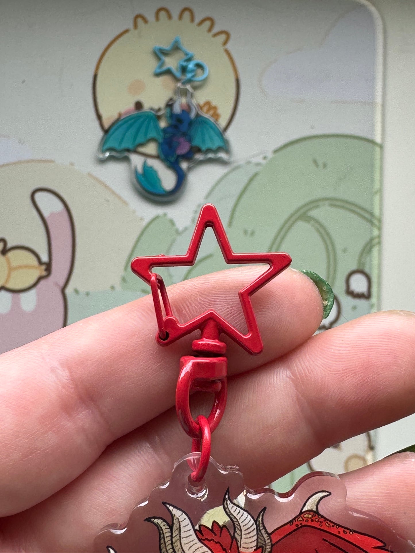 Red fire dragon keyring- Set02