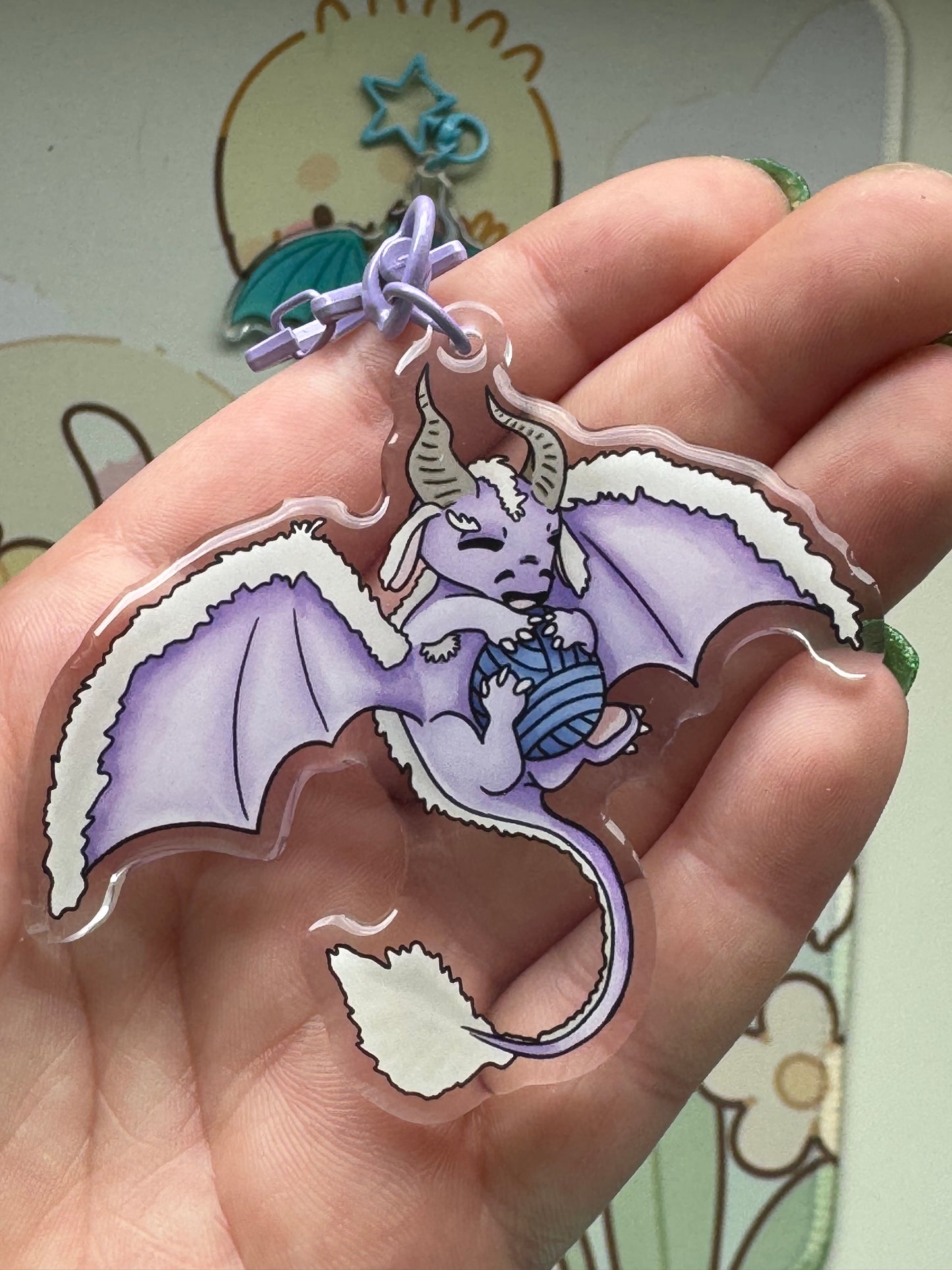 Purple luck dragon keyring- Set01