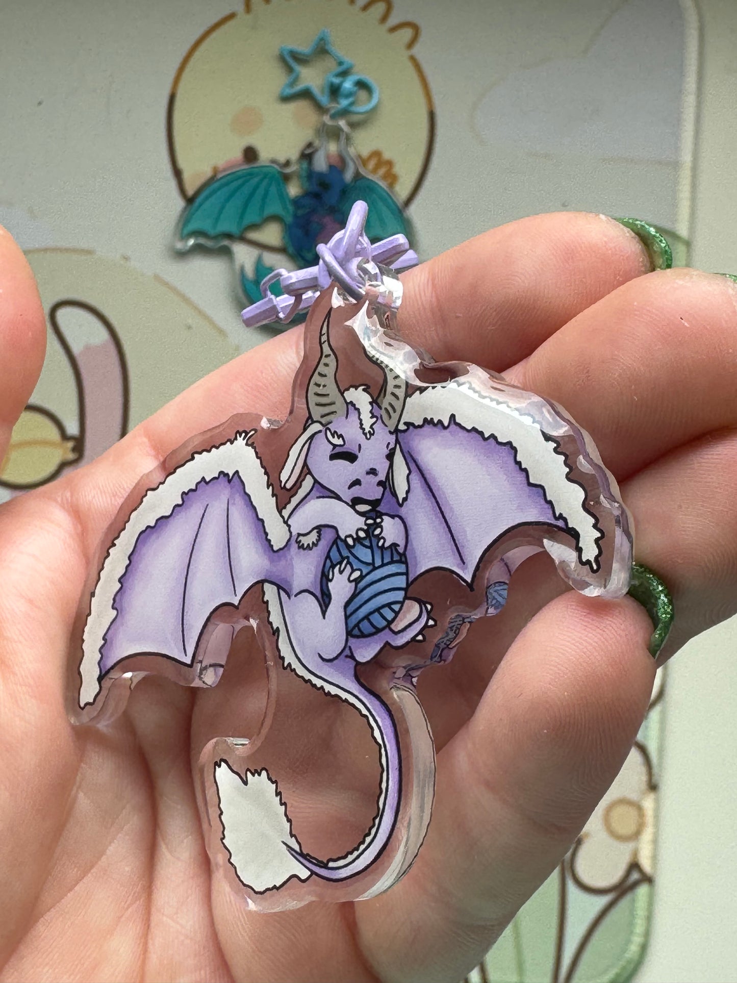 Purple luck dragon keyring- Set01