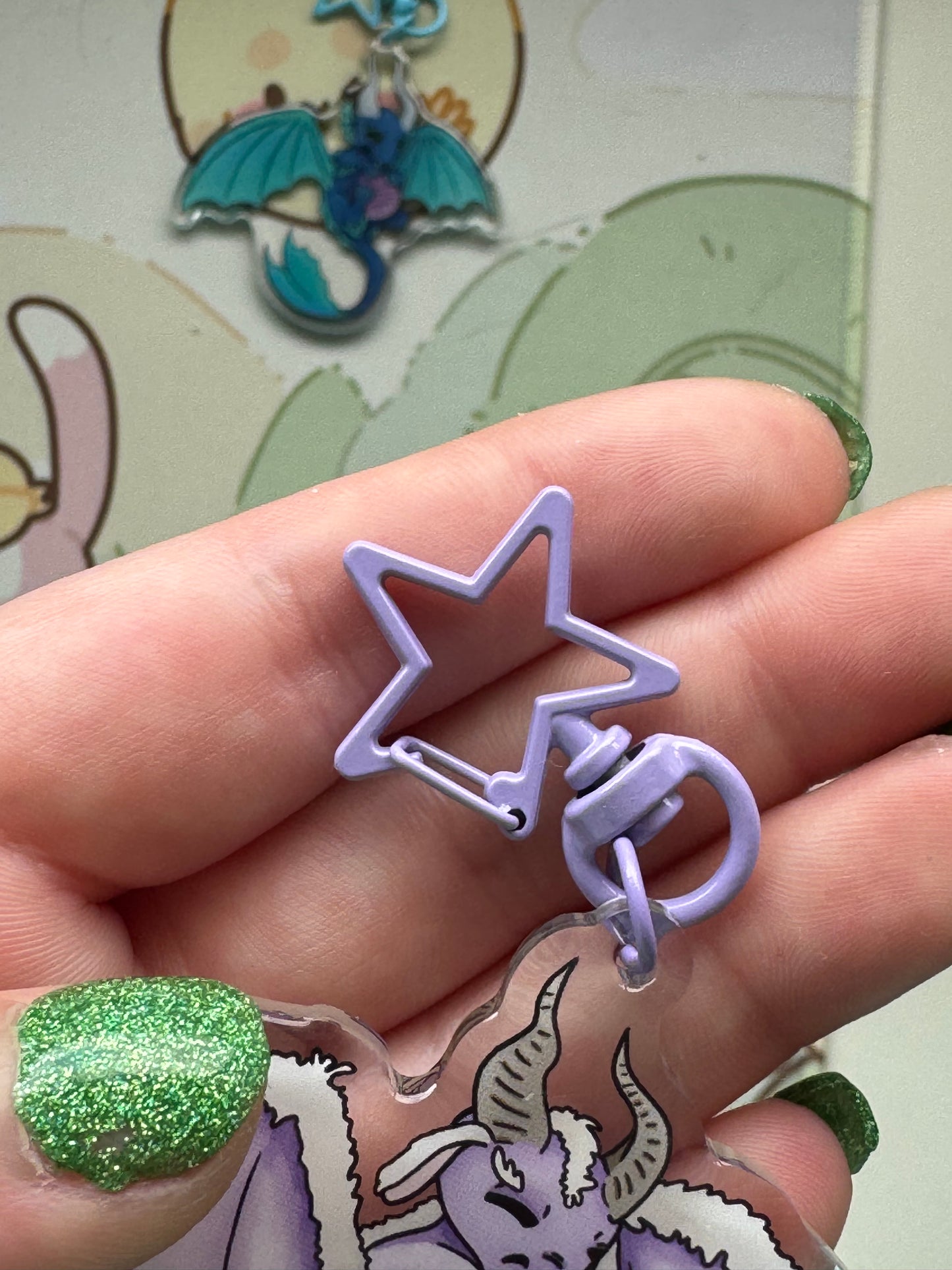 Purple luck dragon keyring- Set01