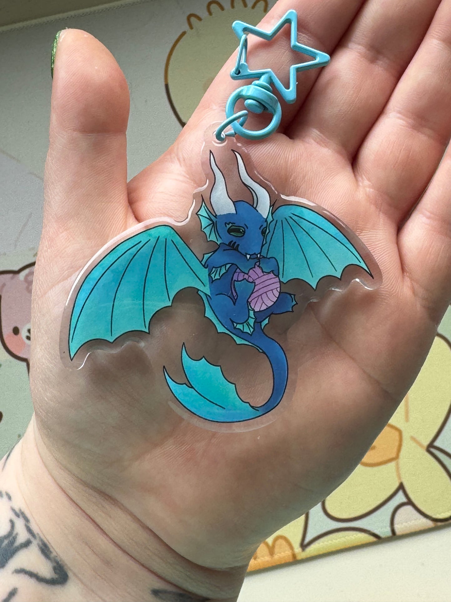 Blue aquatic dragon keyring- Set03