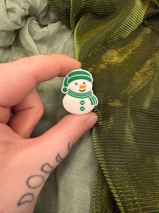 Green snowman crochet hook