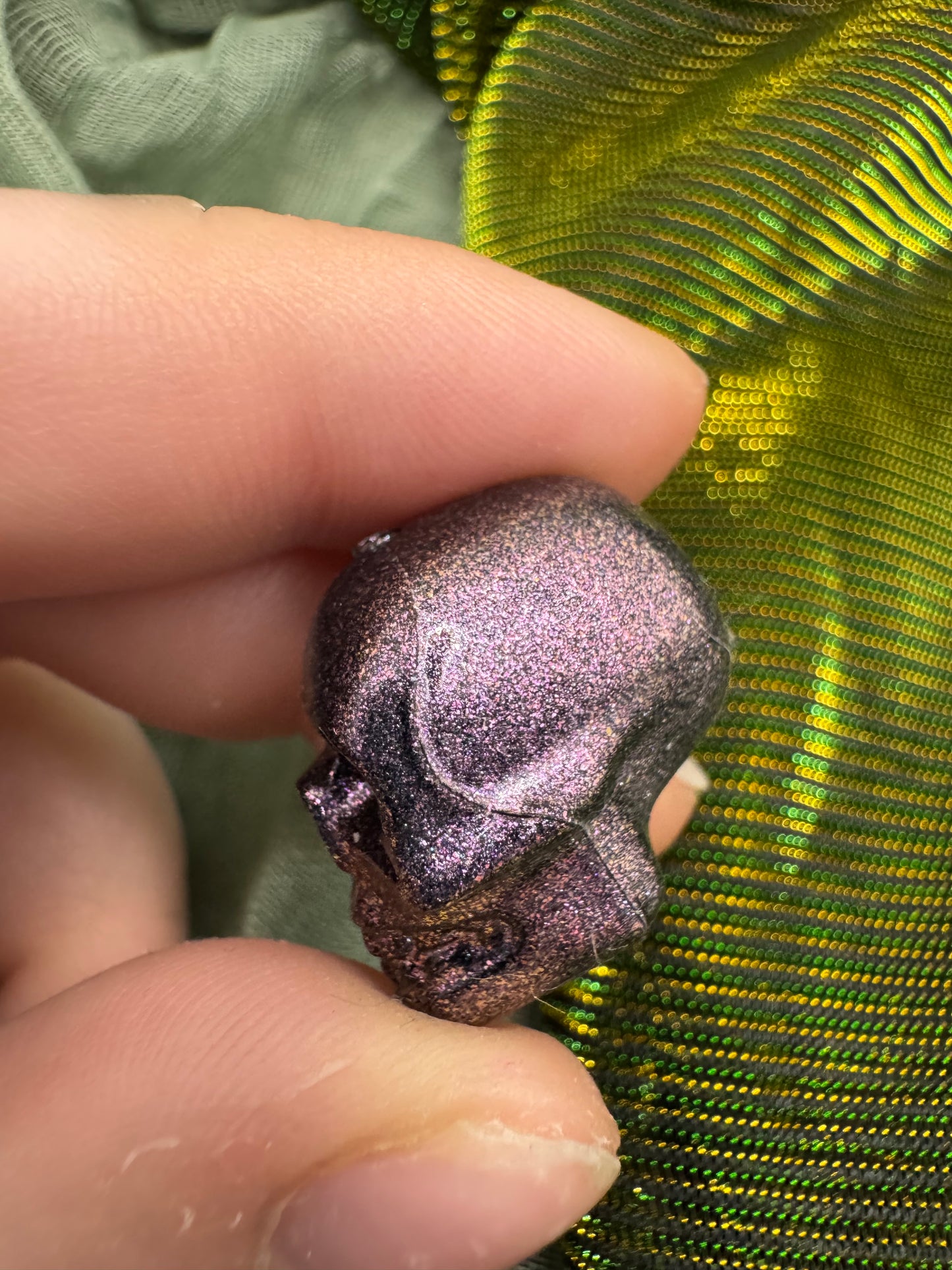 Purple glitter skull crochet hook