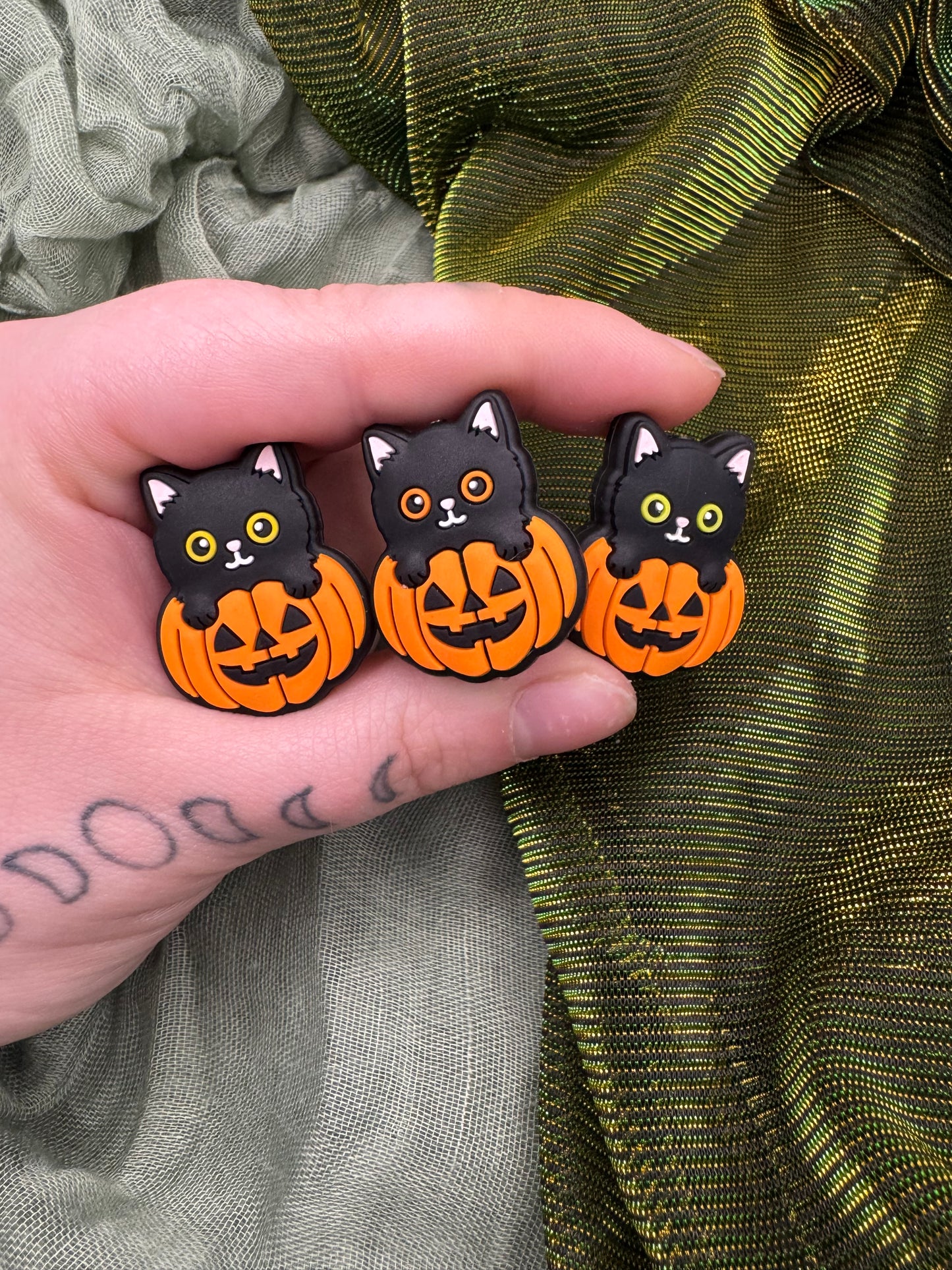 Pumpkin cat crochet hook