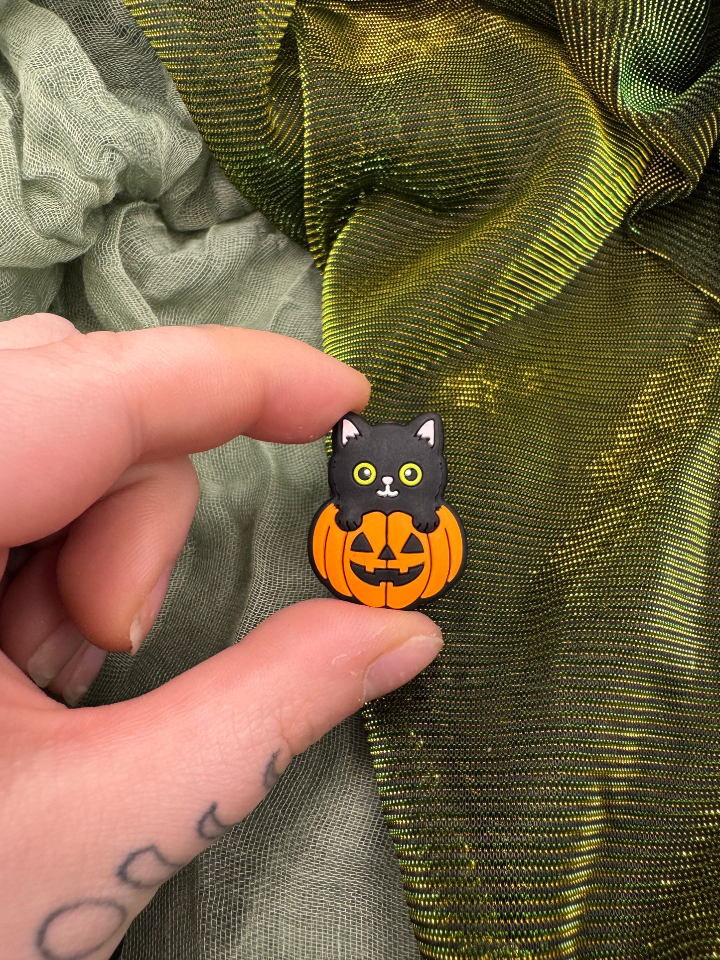 Pumpkin cat crochet hook