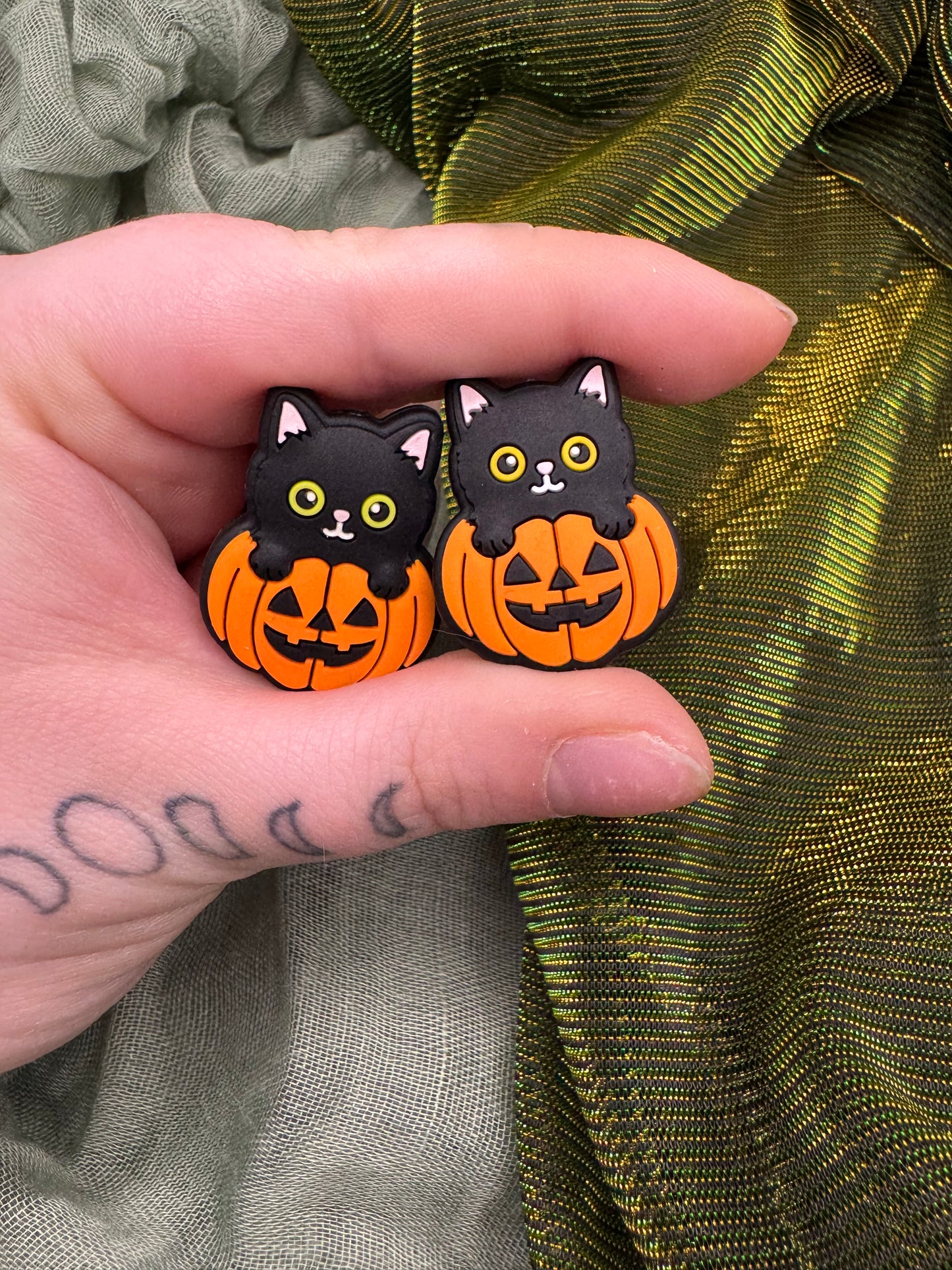 Pumpkin cat crochet hook