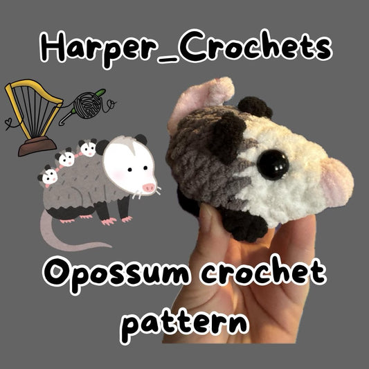 Opossum crochet pattern PDF