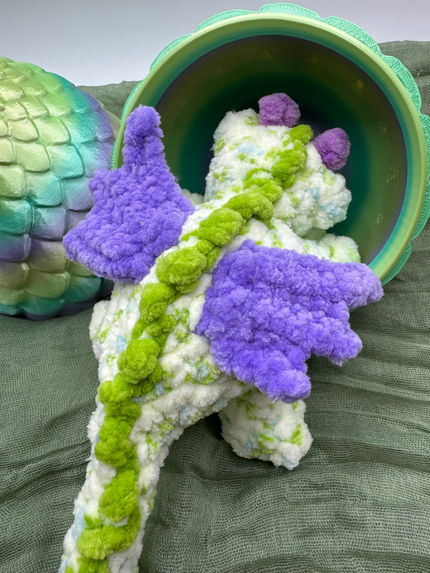 Baby dragon in an egg plushie pre-made