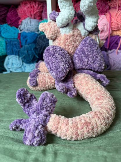 Coquette dragon plushie pre-made
