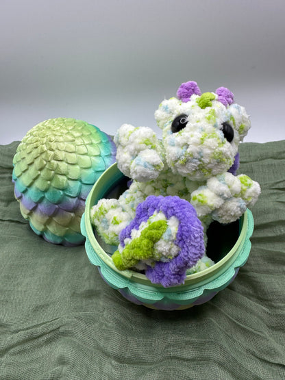 Baby dragon in an egg plushie pre-made
