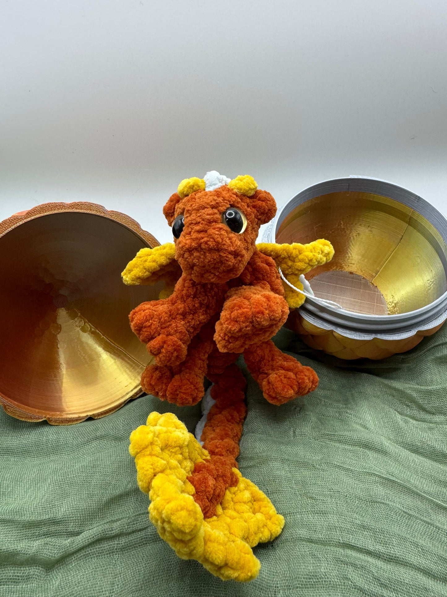 Baby dragon in an egg plushie pre-made