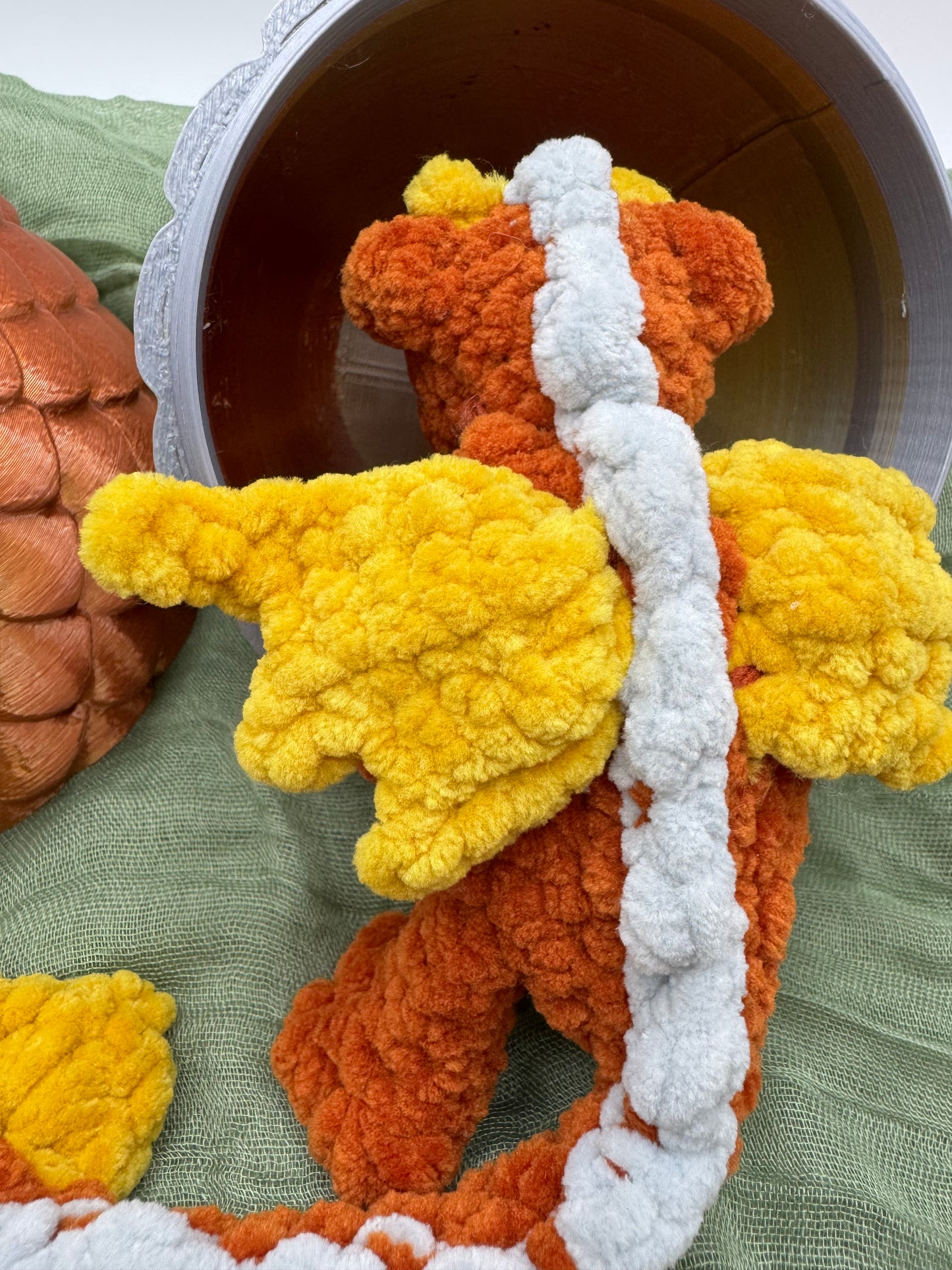 Baby dragon in an egg plushie pre-made