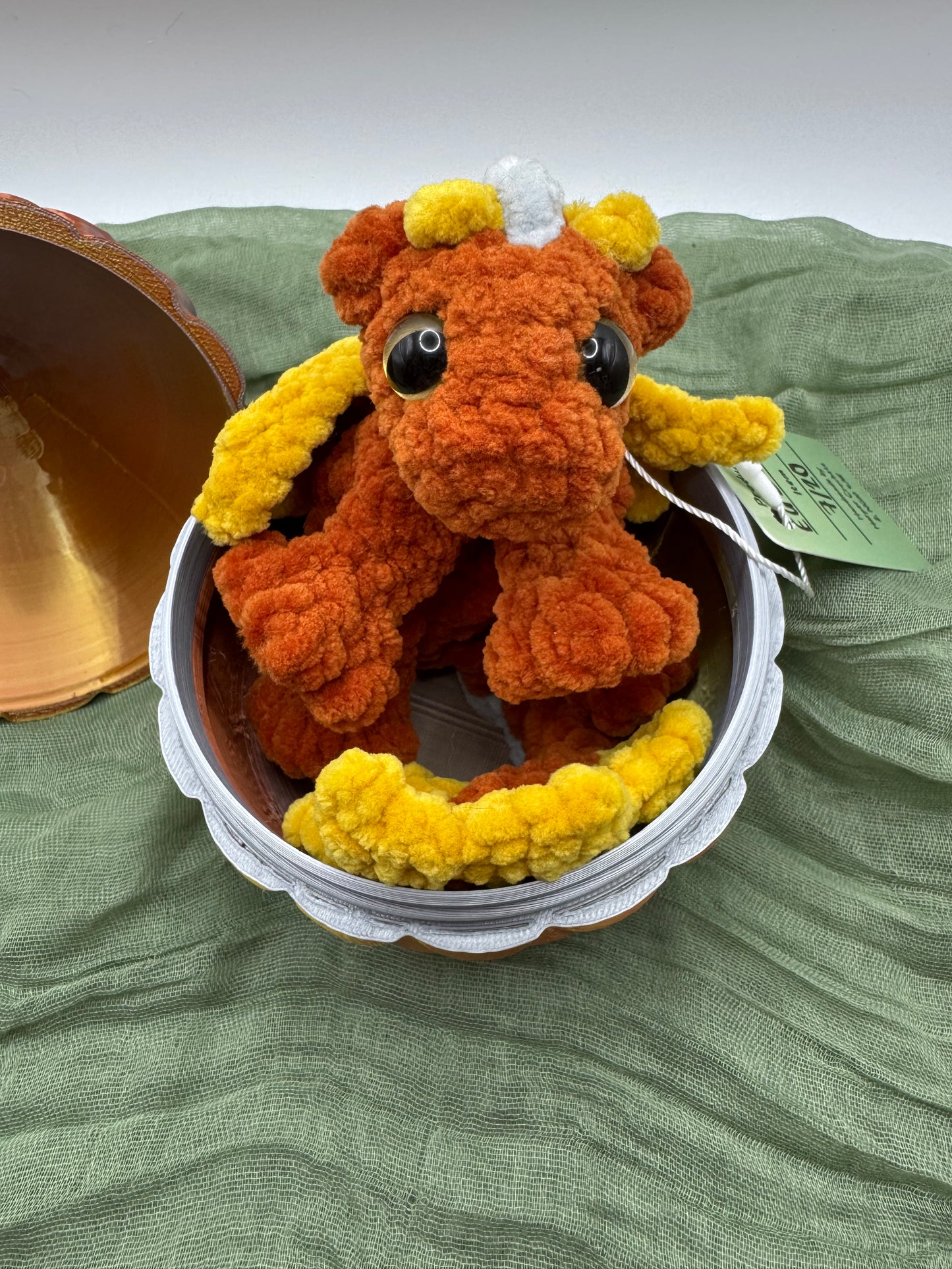 Baby dragon in an egg plushie pre-made