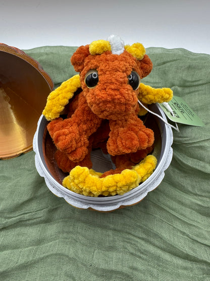 Baby dragon in an egg plushie pre-made