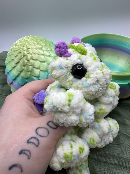 Baby dragon in an egg plushie pre-made
