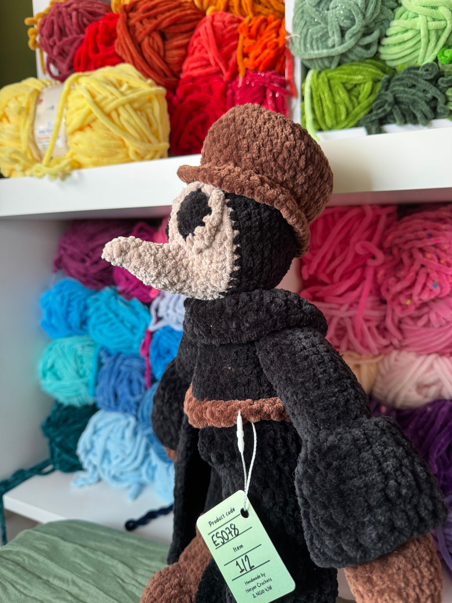 Plague doctor plushie pre-made