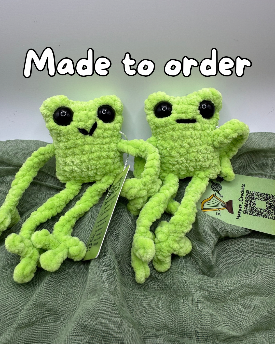 Leggy frog made to order crochet