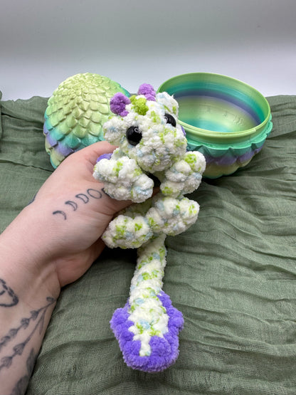 Baby dragon in an egg plushie pre-made