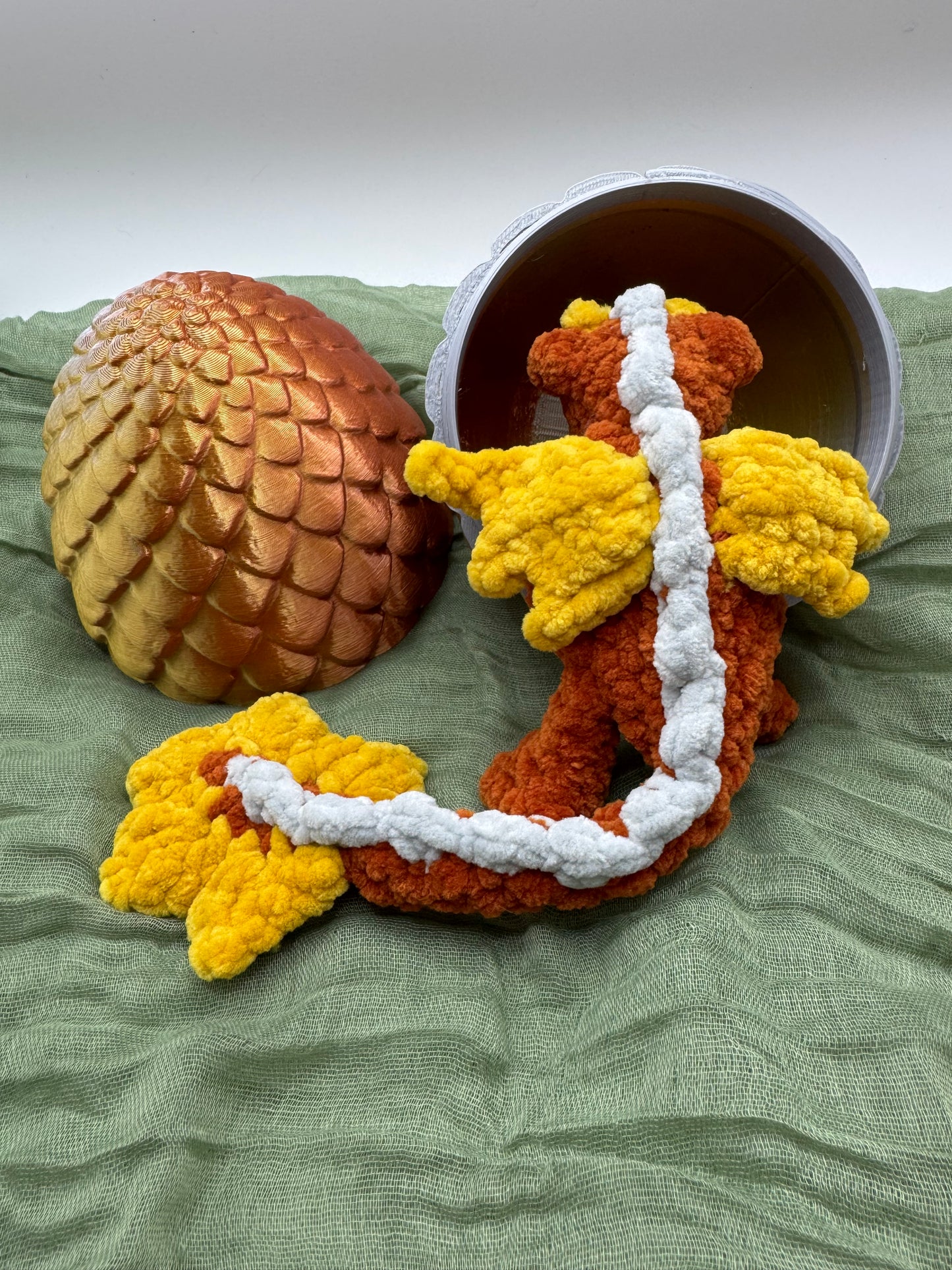 Baby dragon in an egg plushie pre-made