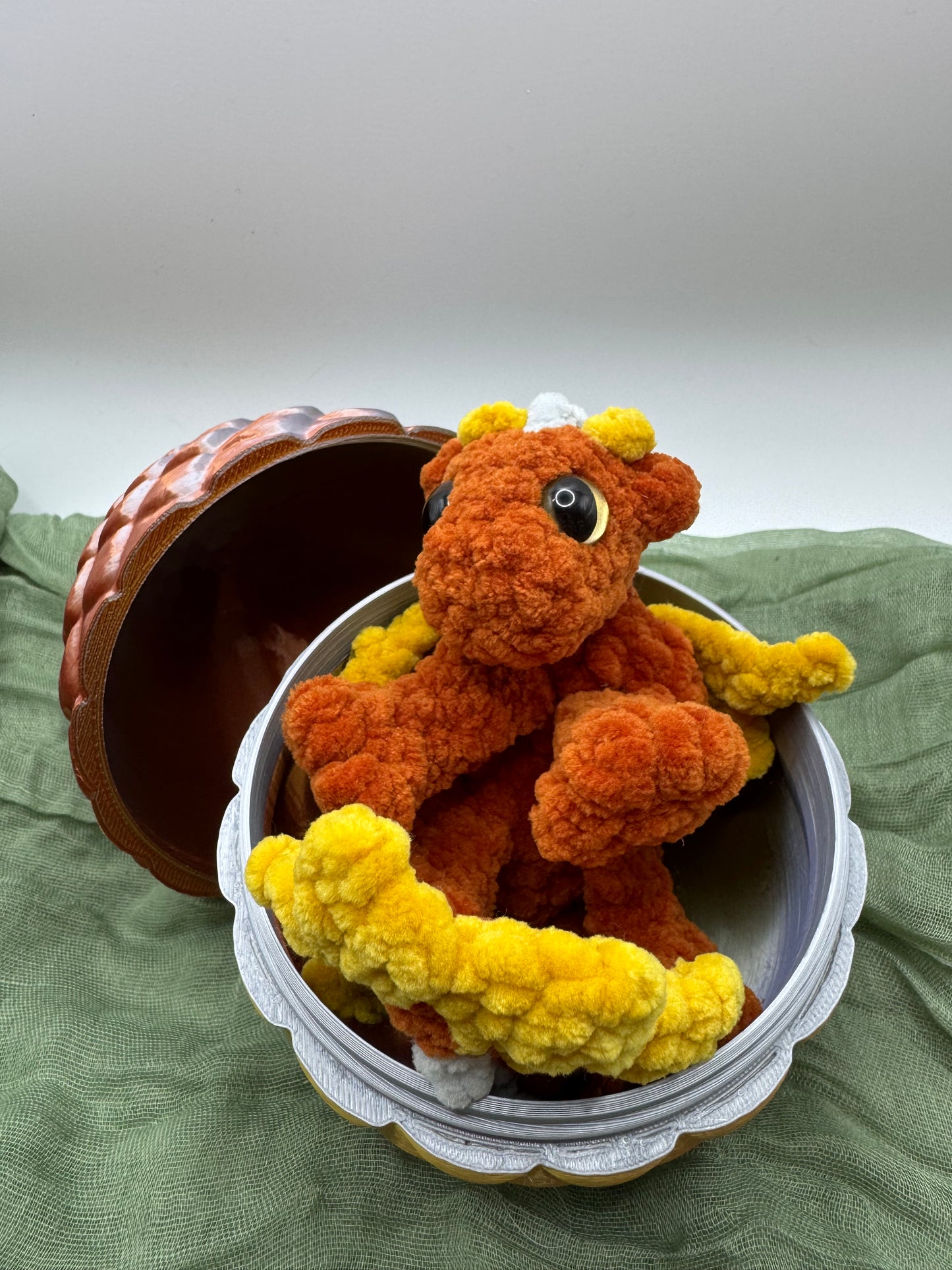 Baby dragon in an egg plushie pre-made