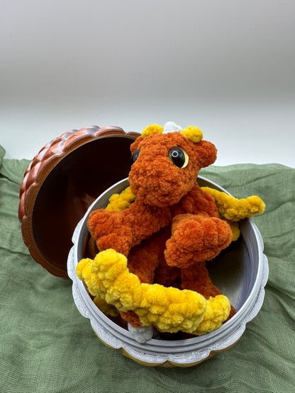 Baby dragon in an egg plushie pre-made