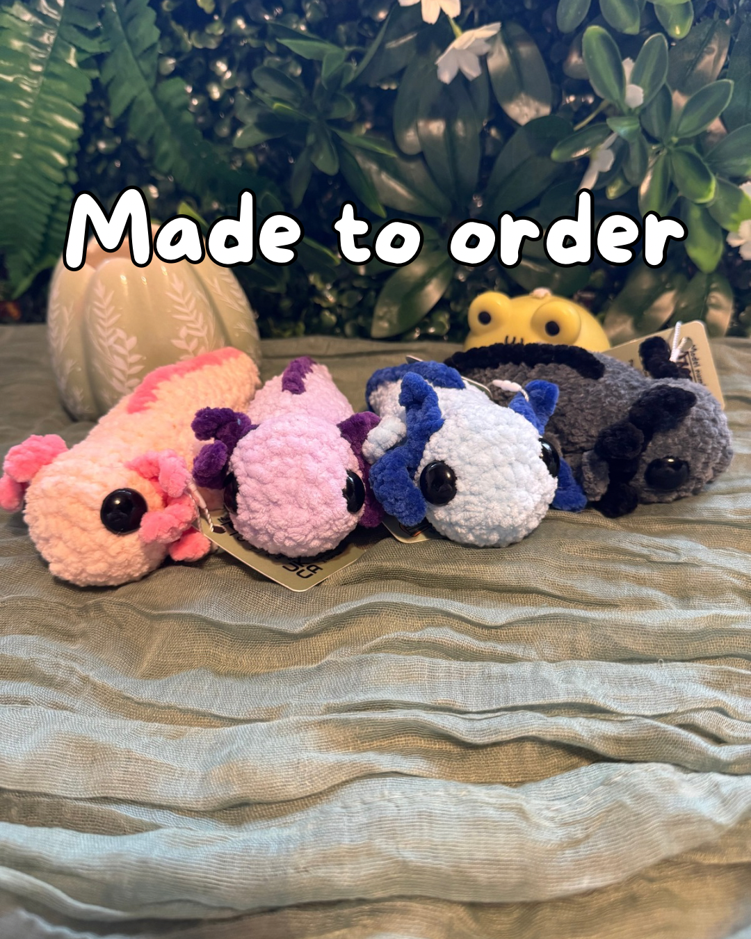 Axolotl plushie made to order crochet