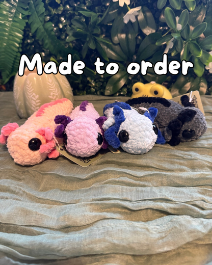 Axolotl plushie made to order crochet