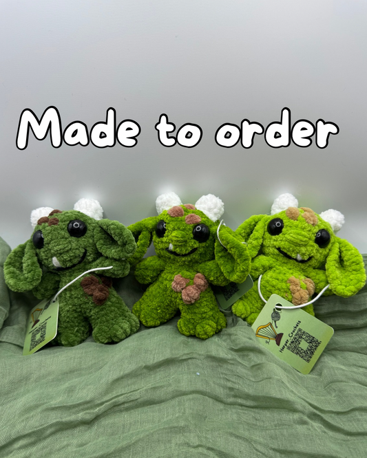 Goblin plushie made to order crochet