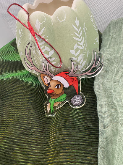 Reindeer acrylic tree ornament