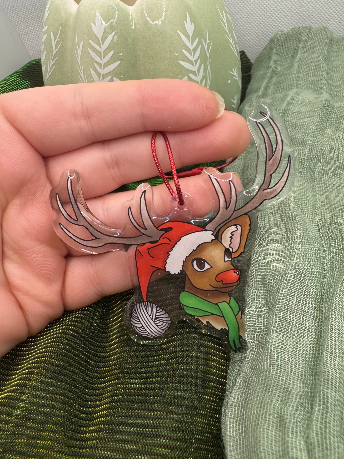 Reindeer acrylic tree ornament