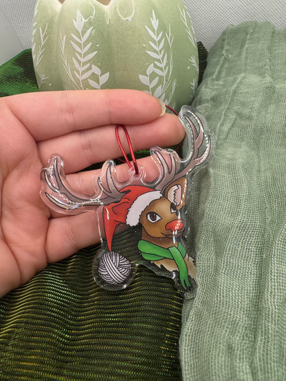 Reindeer acrylic tree ornament