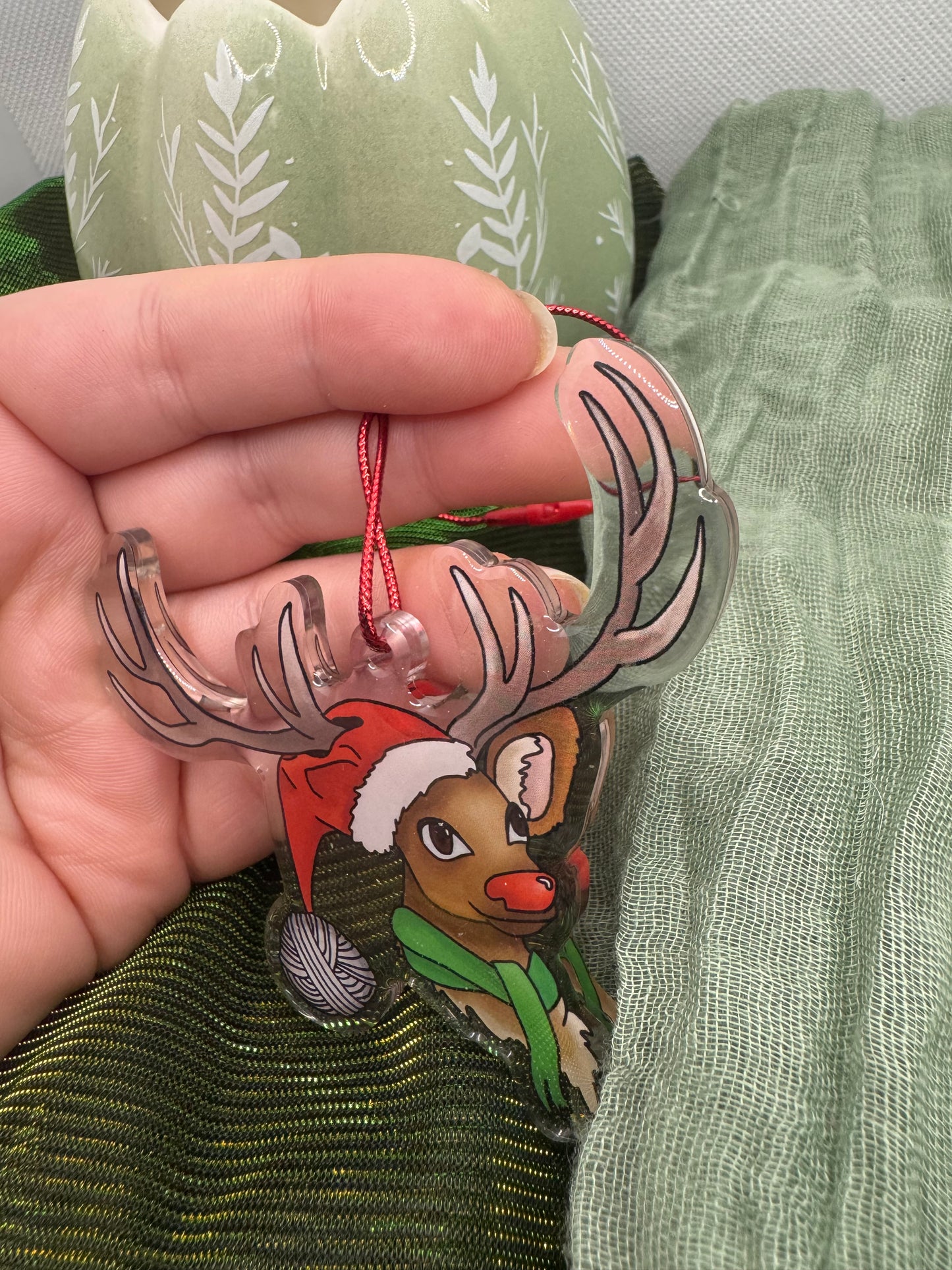 Reindeer acrylic tree ornament