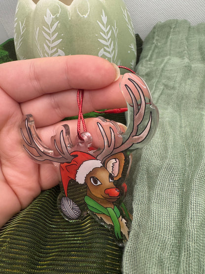 Reindeer acrylic tree ornament