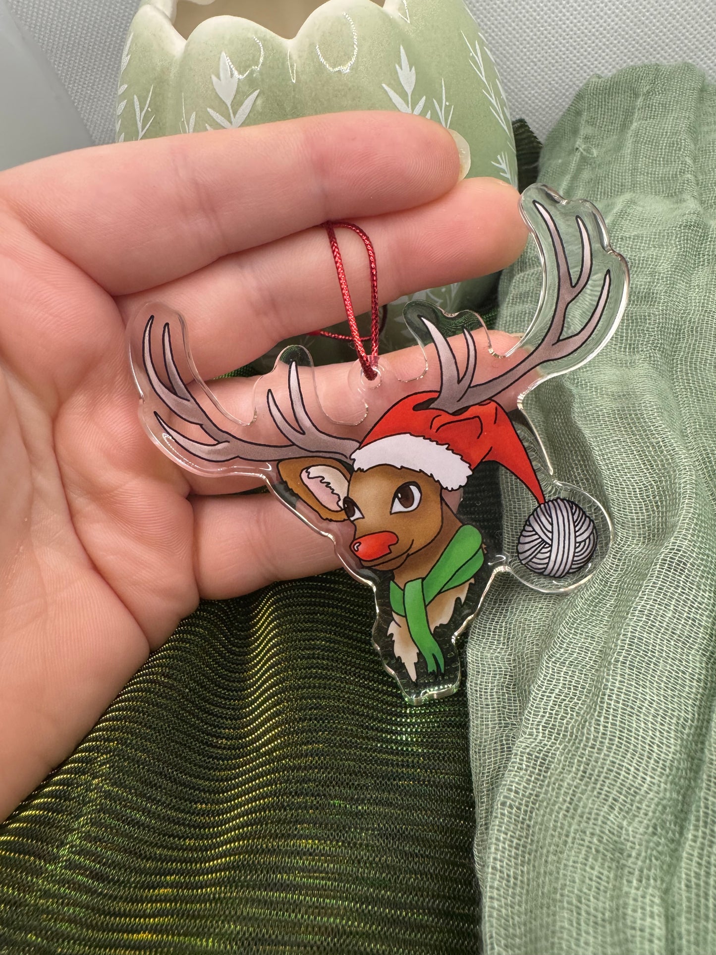Reindeer acrylic tree ornament