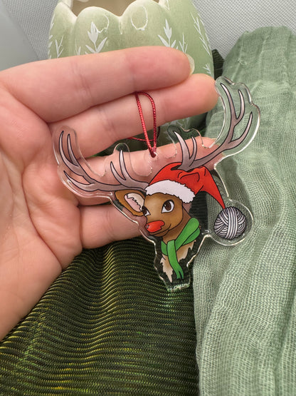 Reindeer acrylic tree ornament