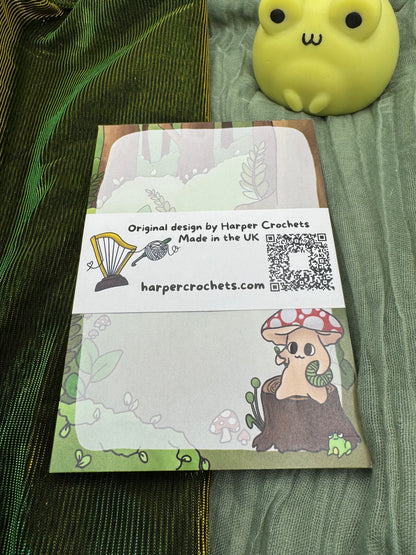 Mushroom woodland A6 notepad