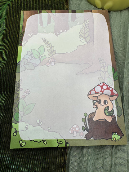 Mushroom woodland A6 notepad