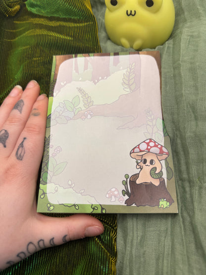 Mushroom woodland A6 notepad