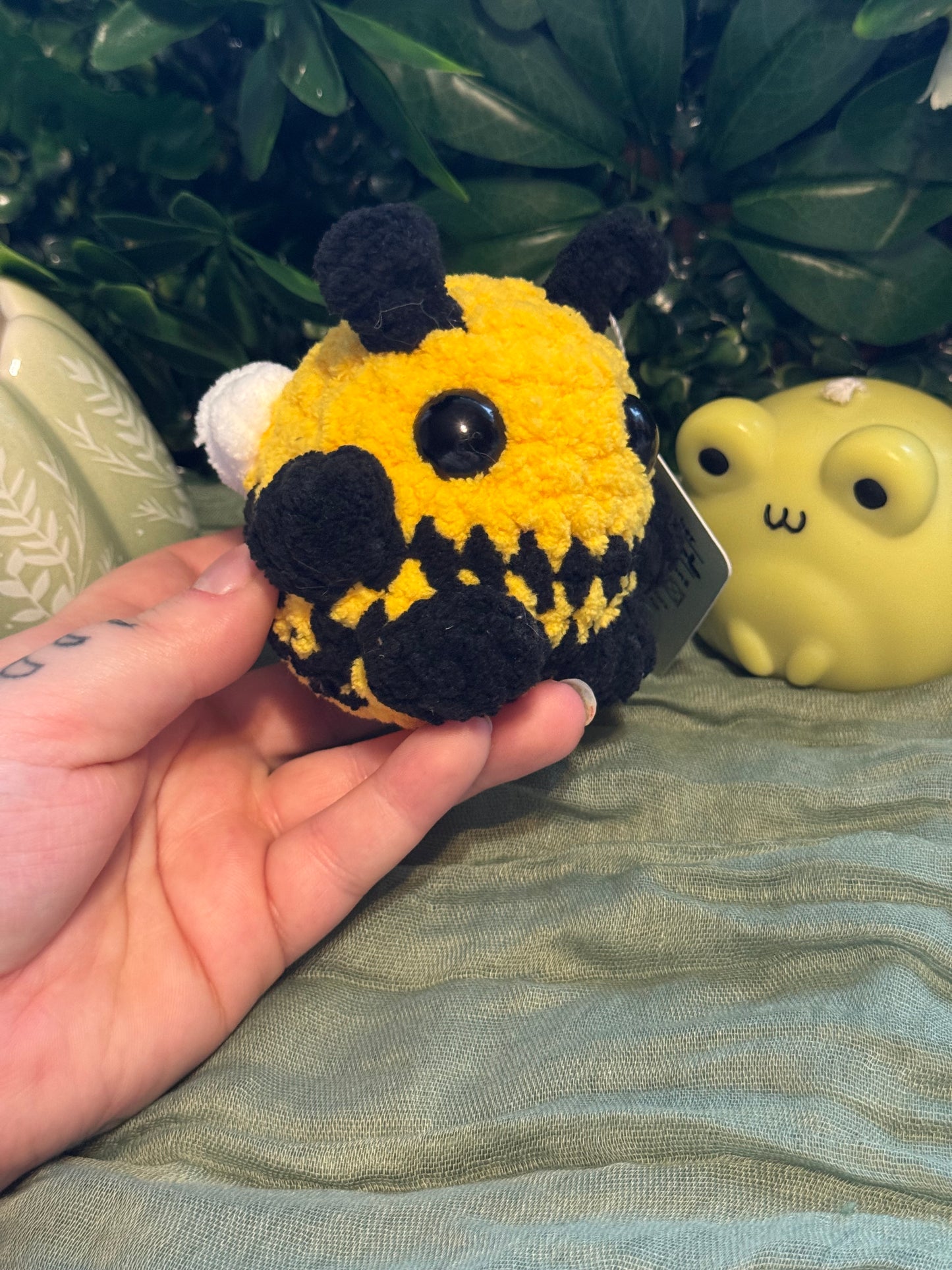 Large bee plushie made to order crochet