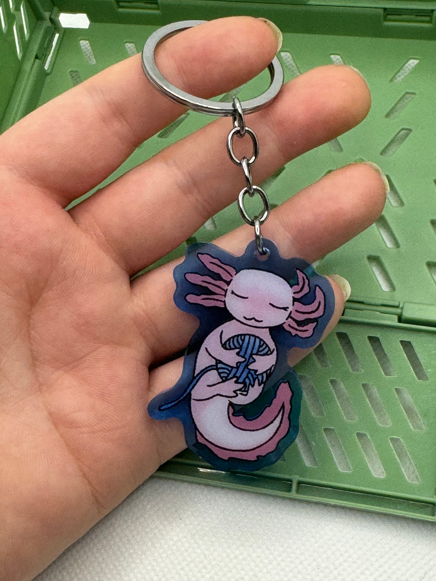Axolotl keyring