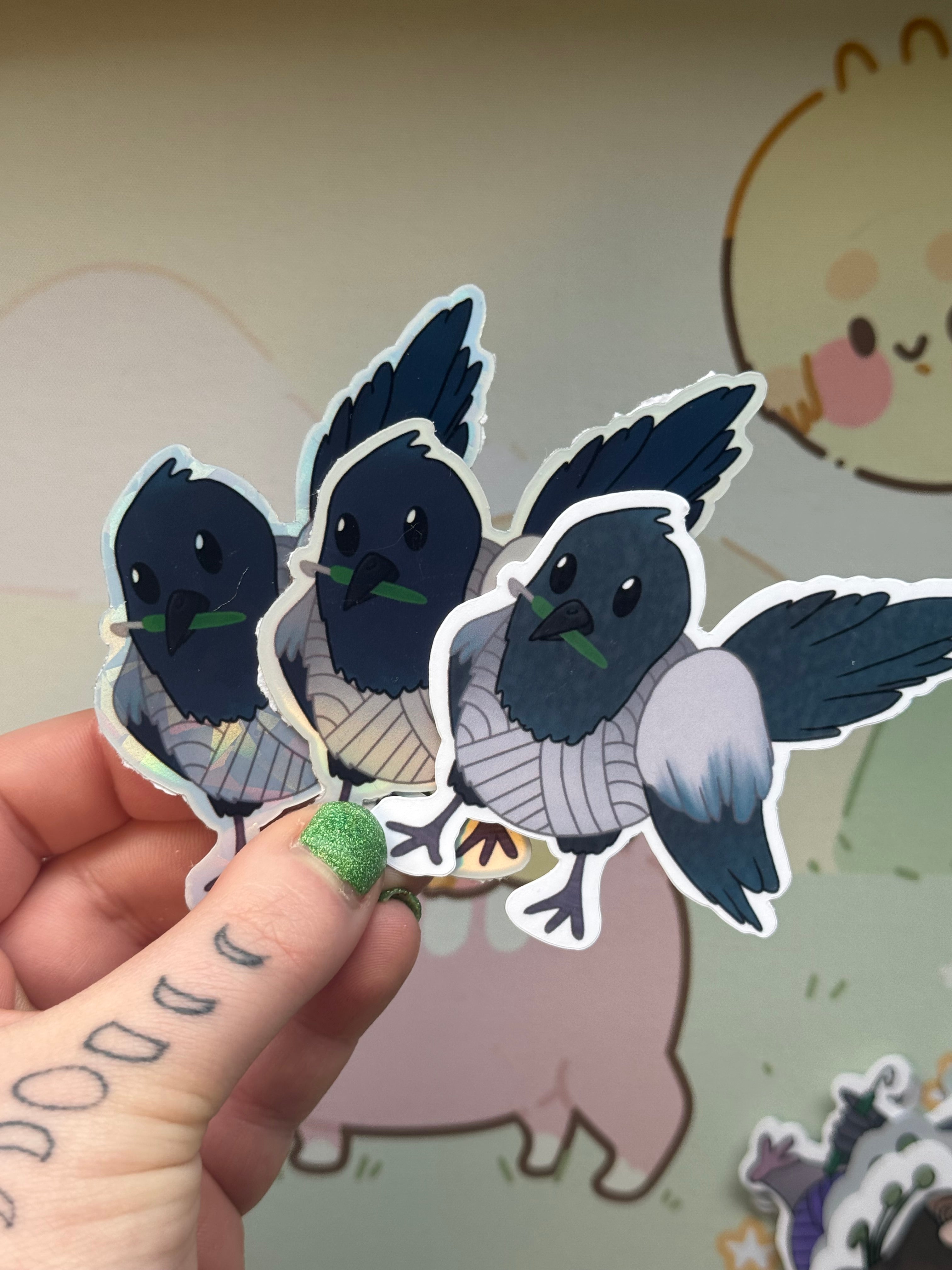 Magpie sticker – Harper Crochets