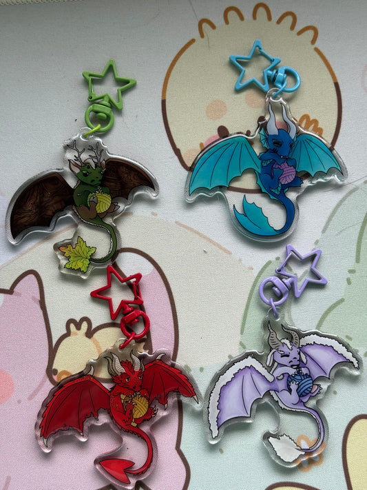 Full SET dragon keyrings- 4 designs