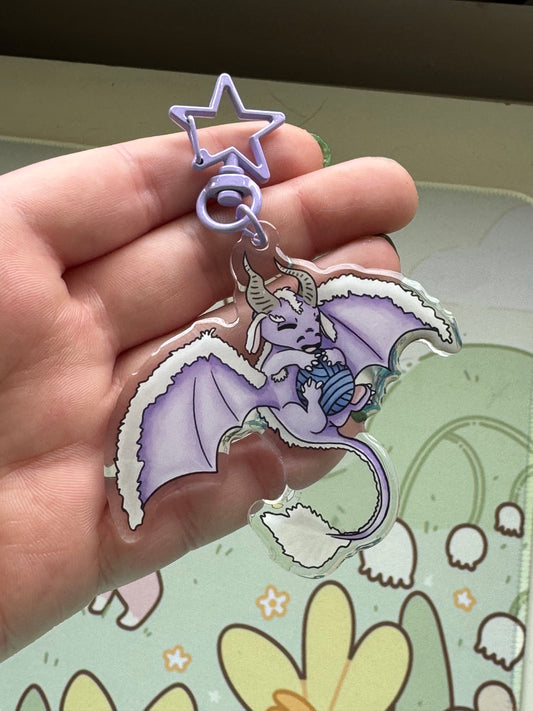 Purple luck dragon keyring- Set01