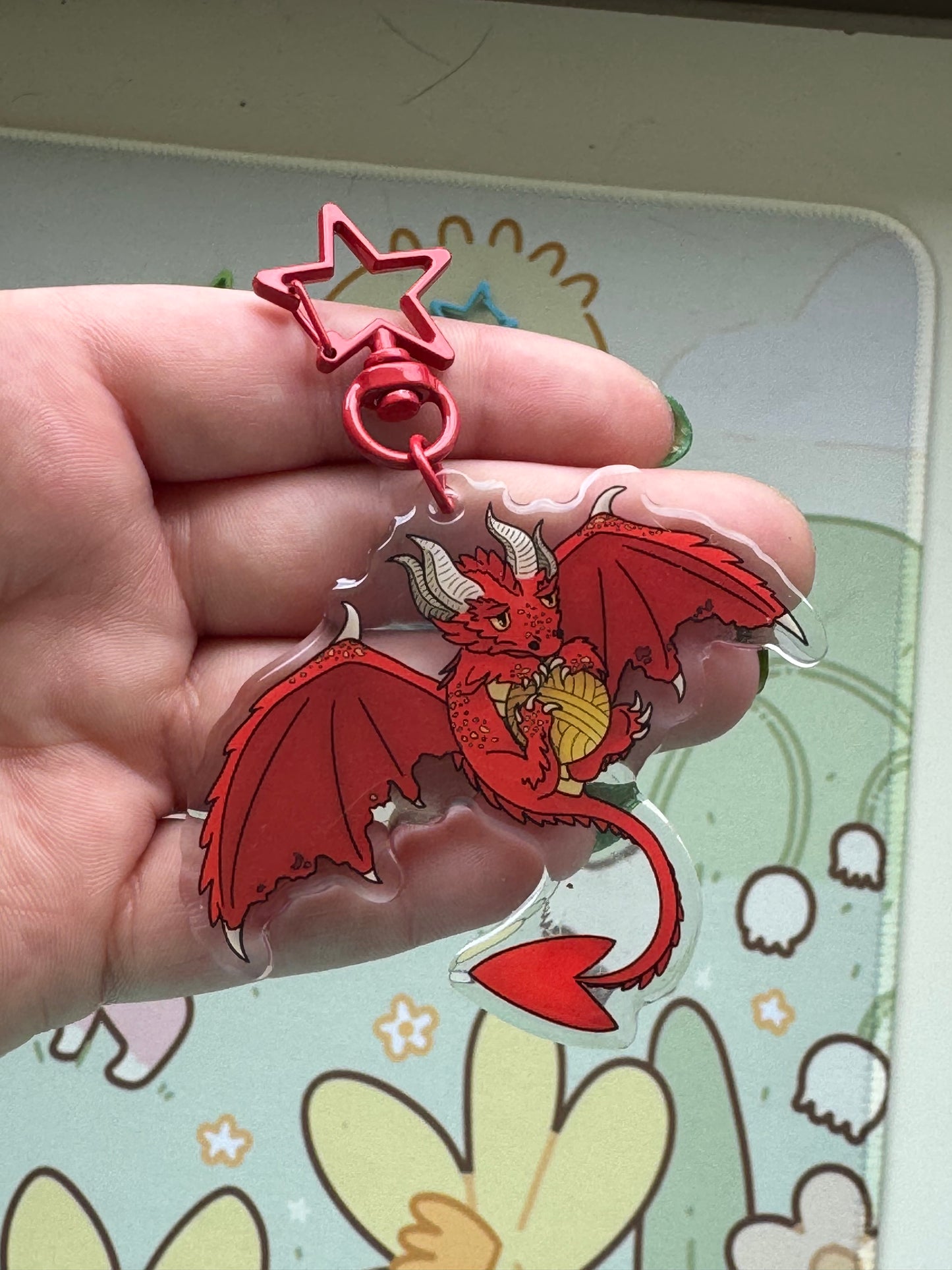 Red fire dragon keyring- Set02