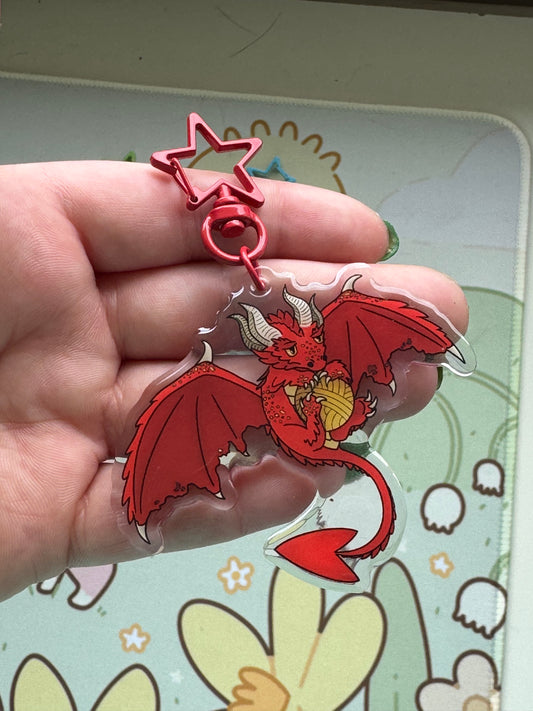 Red fire dragon keyring- Set02