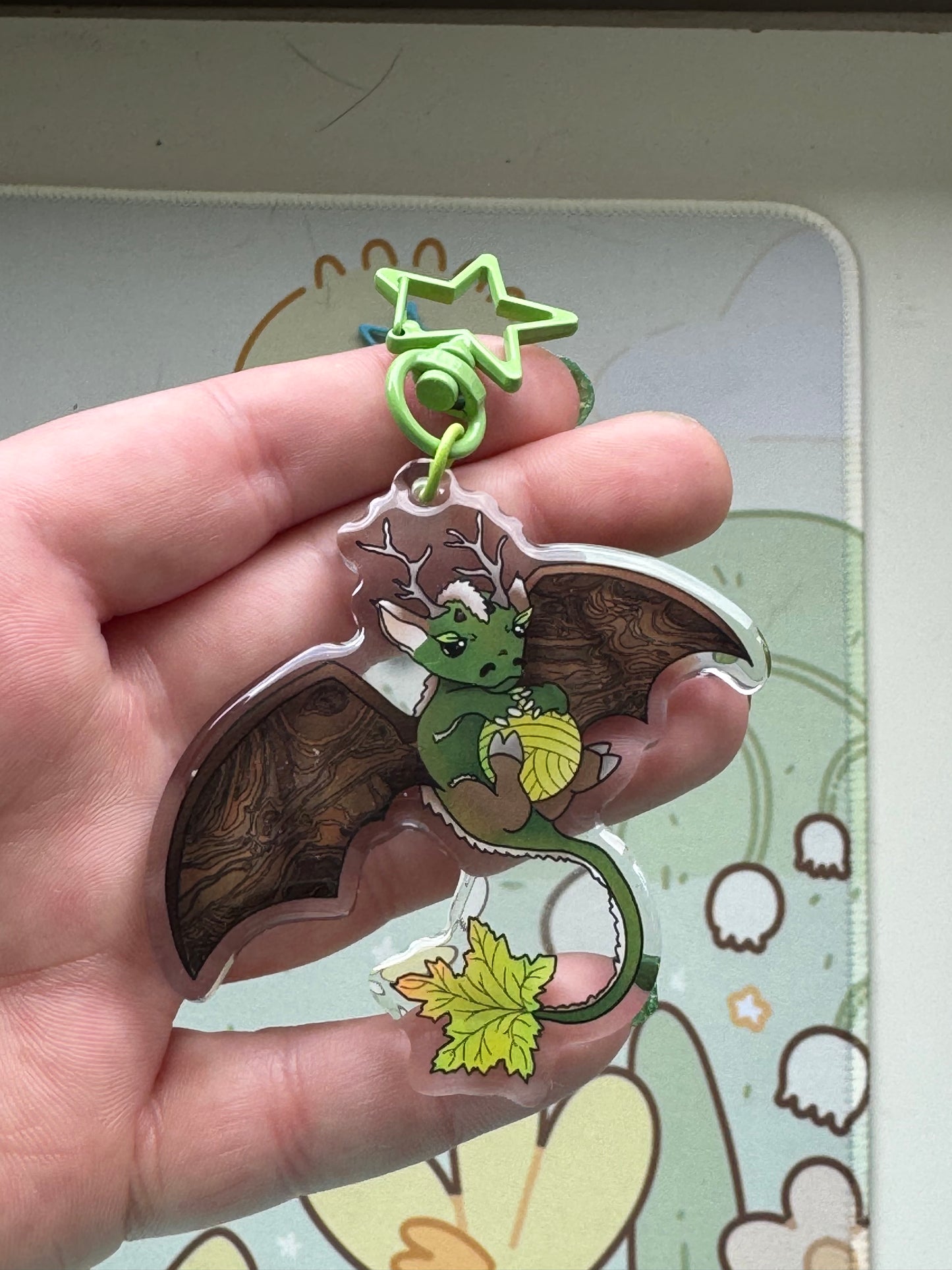 Green woodsy dragon keyring- Set04