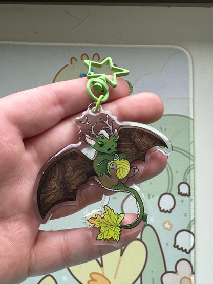 Green woodsy dragon keyring- Set04