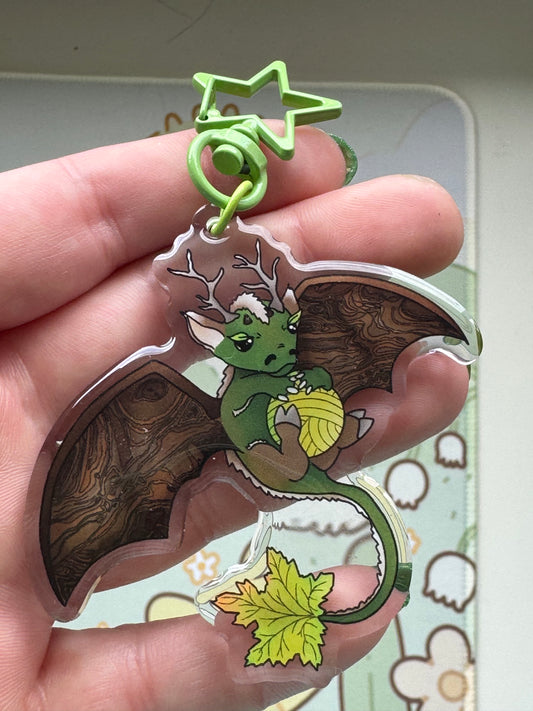 Green woodsy dragon keyring- Set04