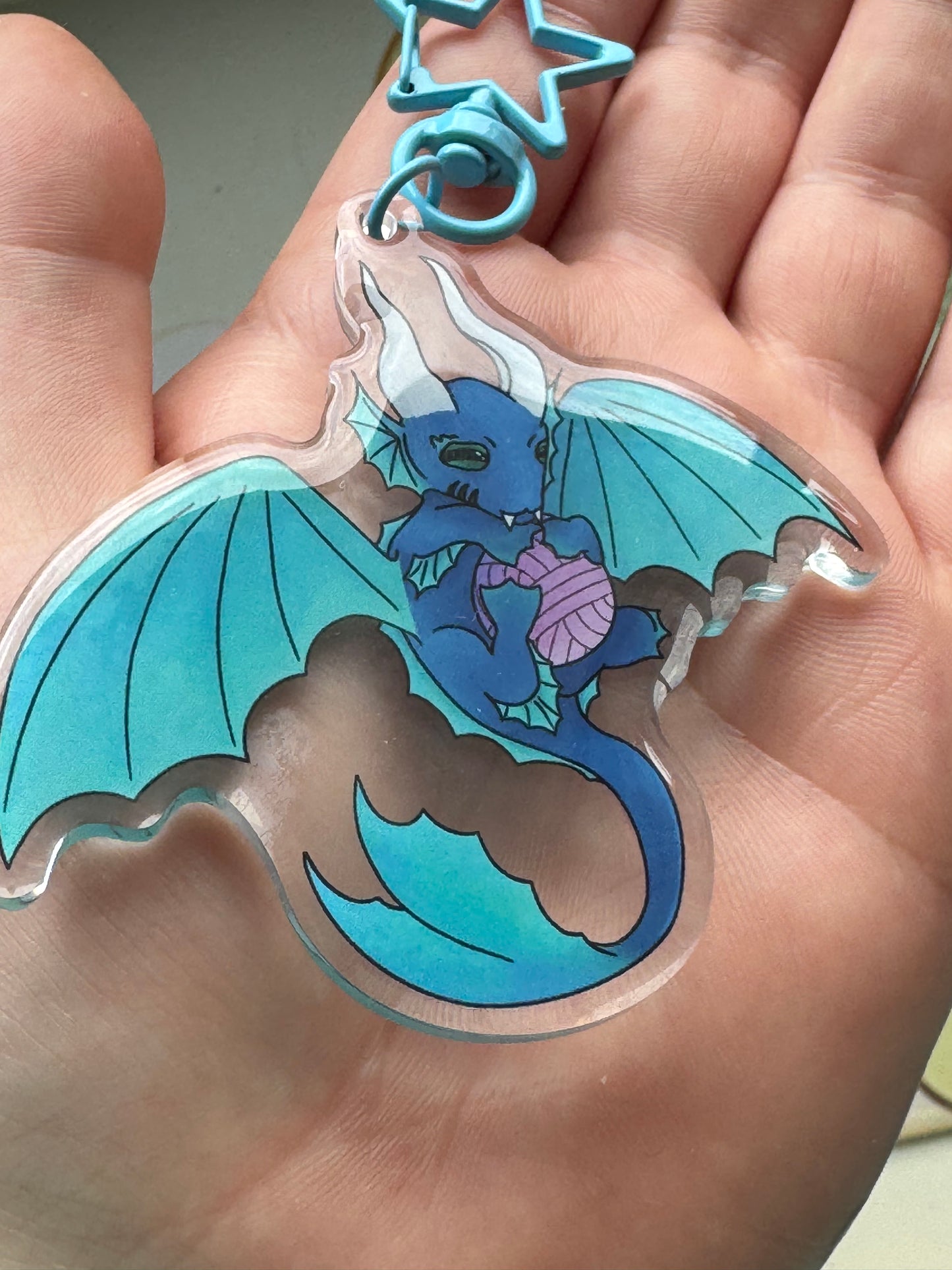 Blue aquatic dragon keyring- Set03