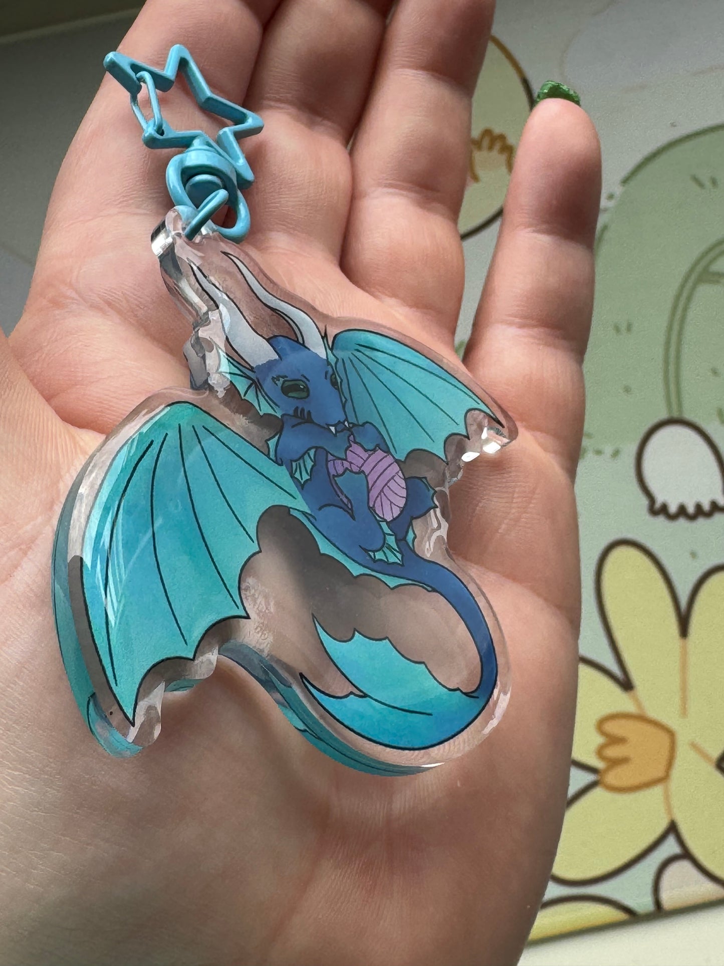 Blue aquatic dragon keyring- Set03